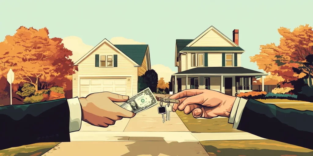 a hand handing over keys to a man